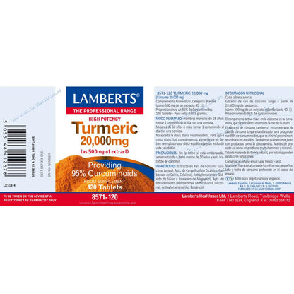 Lamberts Turmeric 60 comprimidos 20.000 mg
