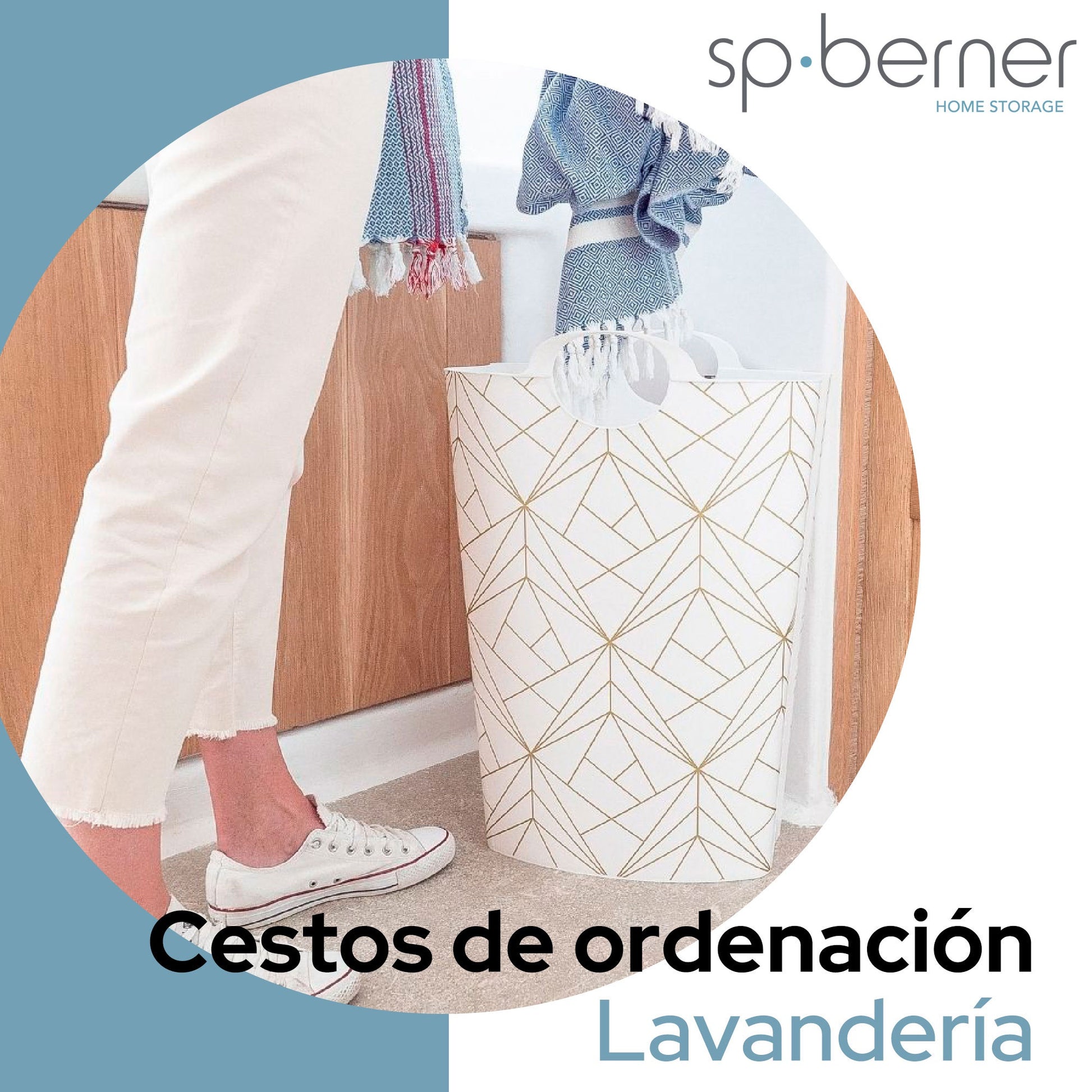 Life Story Cesto De Colada Hamper 58l Gold Lines_1