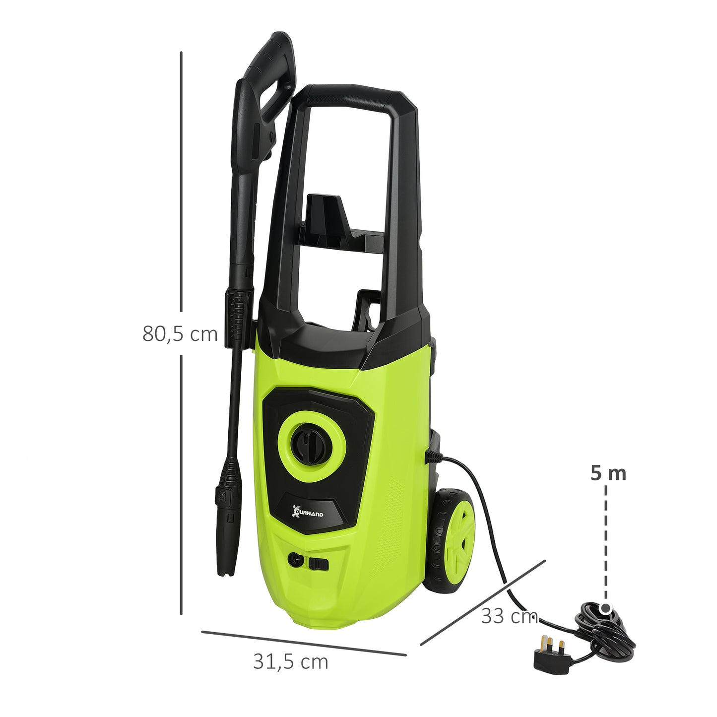Durhand Hidrolimpiadora De Alta Presión 1800w Caudal 510 L/h Presión De 150 Bar_2