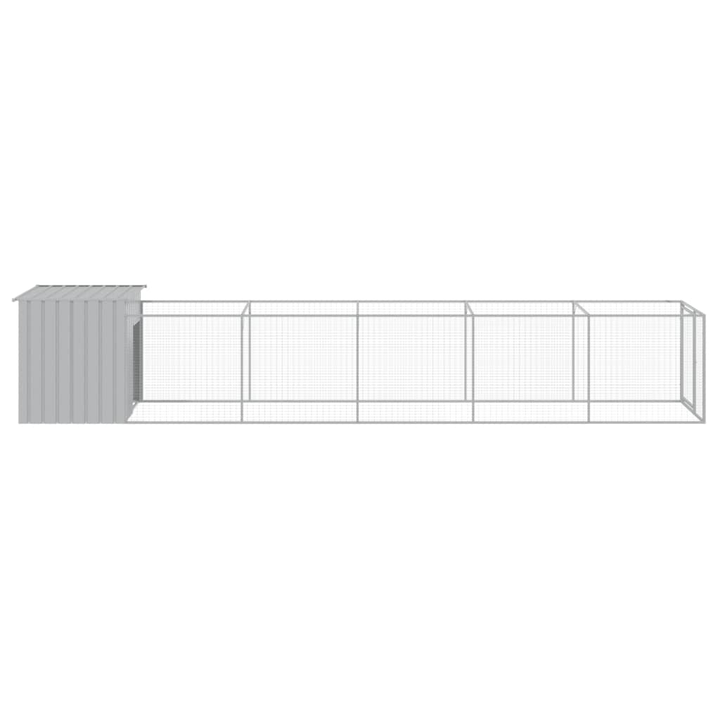 Caseta Perros Corral Acero Galvanizado Gris Claro 110x609x110cm_3