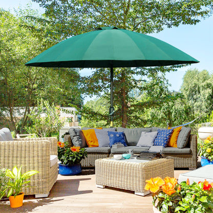 Outsunny Sombrilla Terraza Exterior Ø250 Cm Con Ángulo Inclinable Verde_1