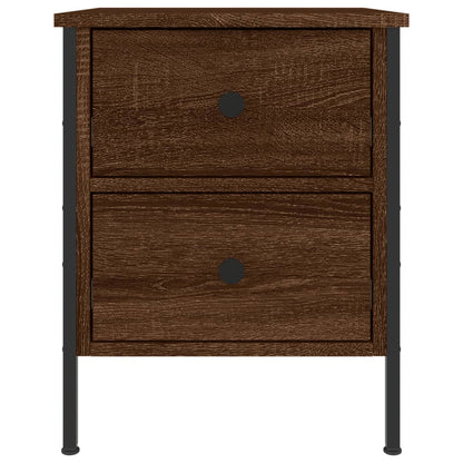 Mesita De Noche Madera De Ingeniería Marrón Roble 40x42x50 Cm_3