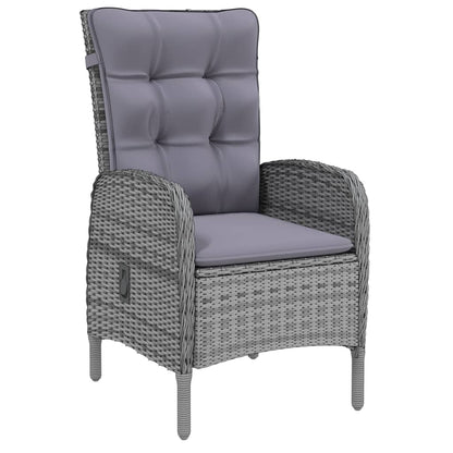 Vidaxl Juego De Comedor De Jardín 5 Piezas Ratán Sintético Gris_3