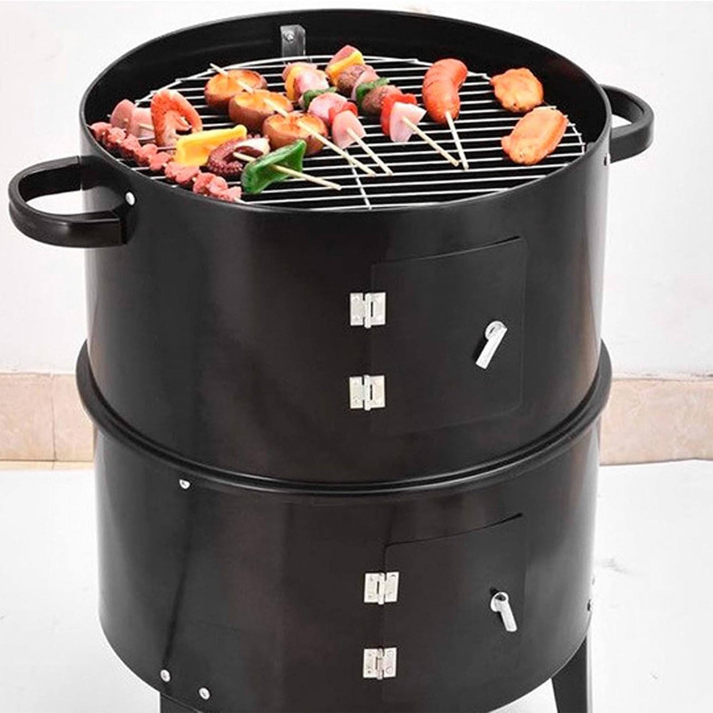 Well Home - Ahumador Bbq Ø40x78cm Con 2 Parrillas Y Termómetro_4