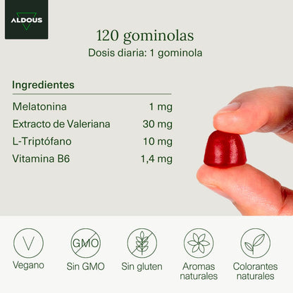 Melatonina em Aldous Gummies 120 gomas