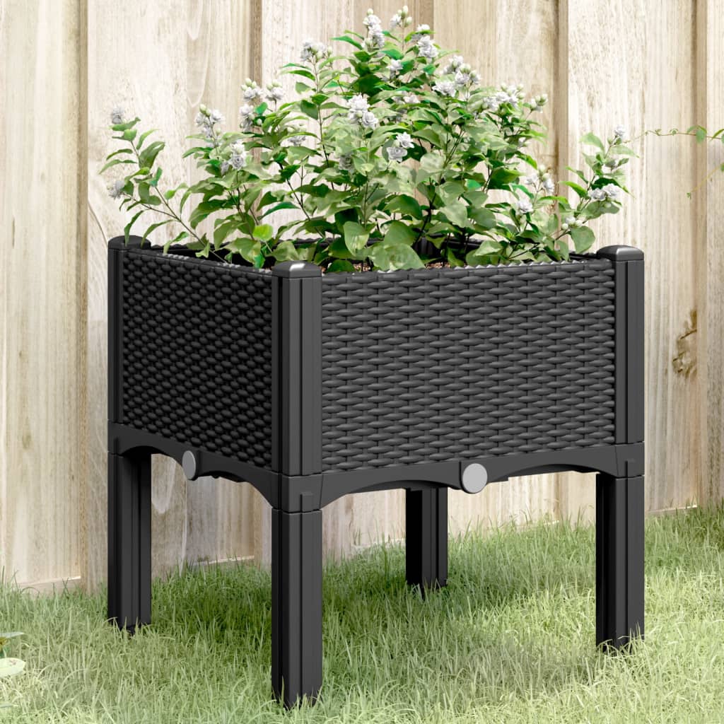 Jardinera Con Patas Pp Negro 40x40x42 Cm_1