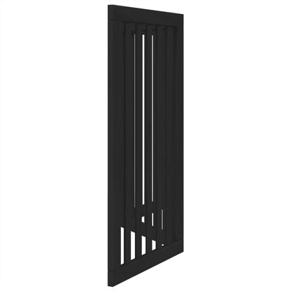 Vidaxl Puerta Para Perros Plegable 3 Paneles Madera Álamo Negra 150 Cm_4