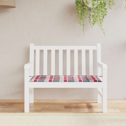 Vidaxl Cojín De Banco De Jardín Tela Oxford A Cuadros Rojo 100x50x3cm_1