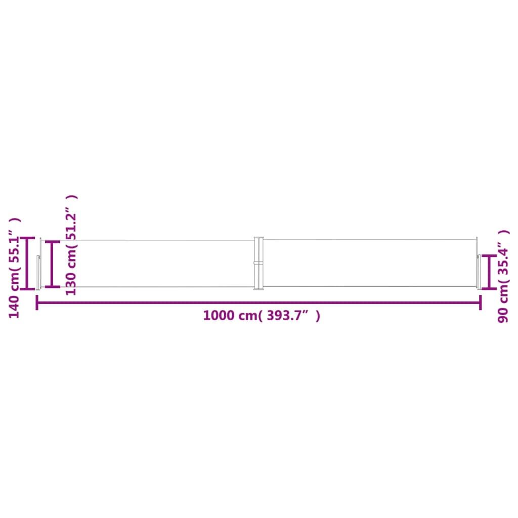Vidaxl Toldo Lateral Retráctil Negro 140x1000 Cm_2