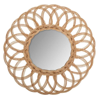 Espejo Flor Melia Diámetro En Ratán Ø50x2_2