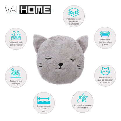 Wellhome Cojín Redondo Piel De Gato_1