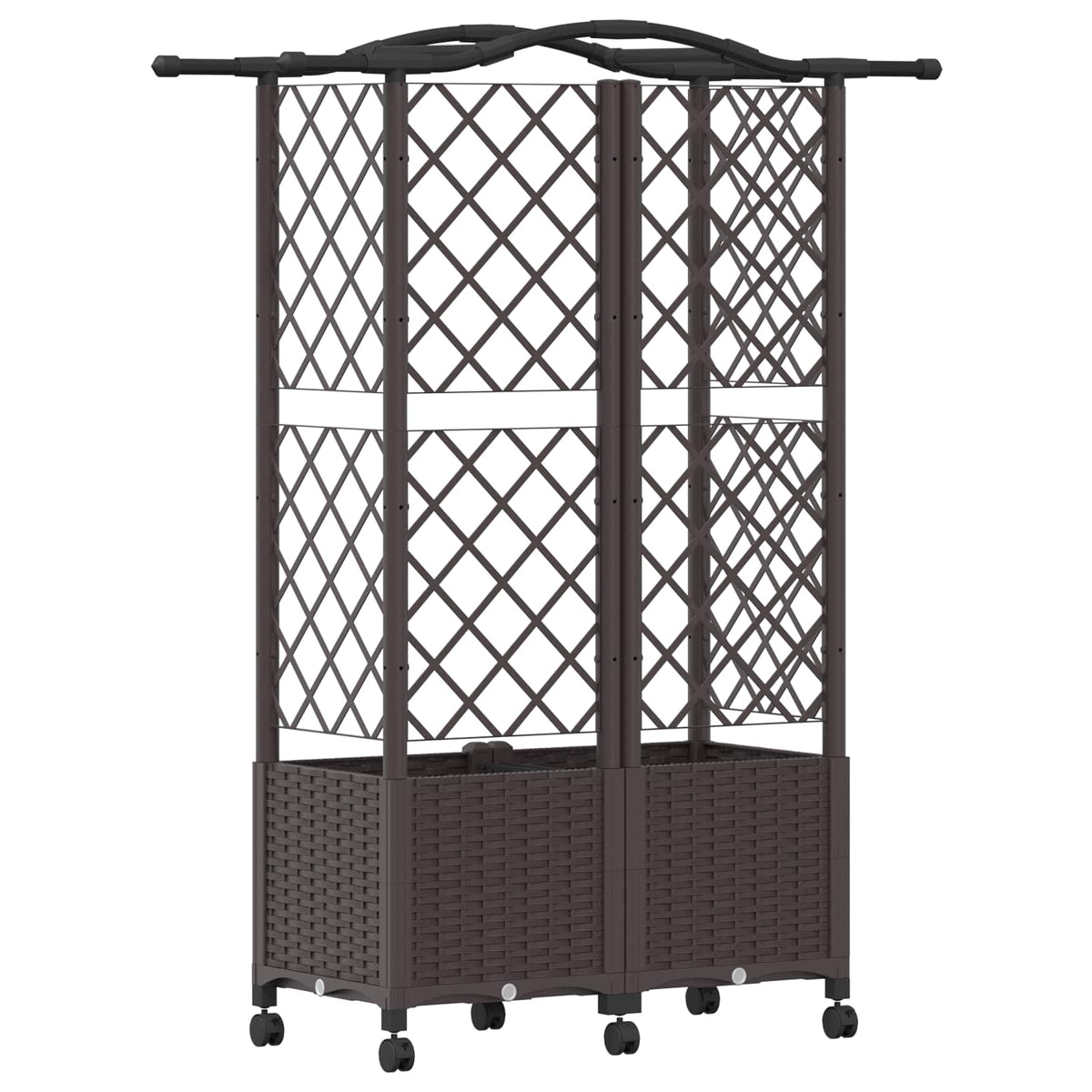 Cama Elevada Con Trellis Y Techo Marrón 122 X 40 X 144 Cm Pp_4