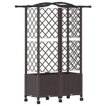 Cama Elevada Con Trellis Y Techo Marrón 122 X 40 X 144 Cm Pp_4