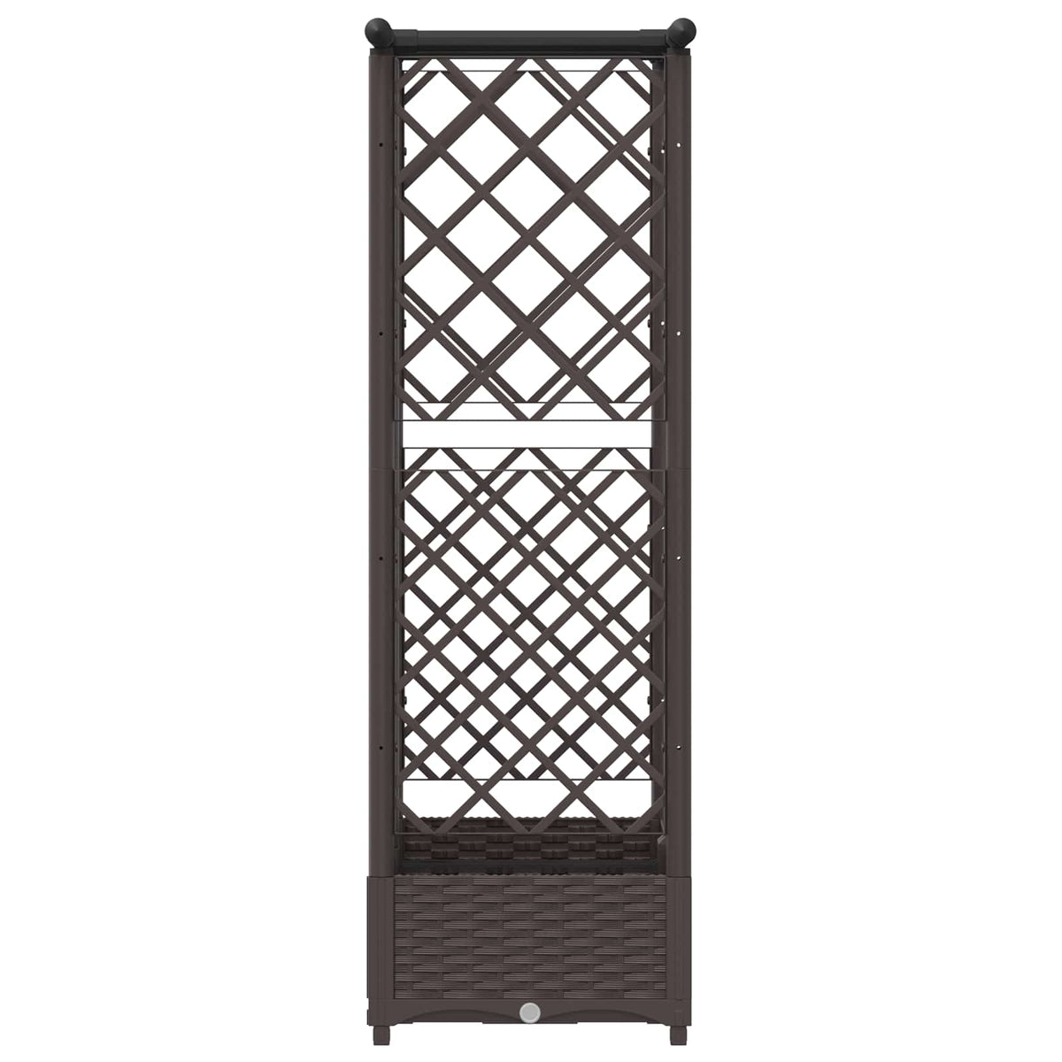 Cama Elevada Con Trellis Y Techo Marrón 124 X 40 X 121 Cm Pp_3