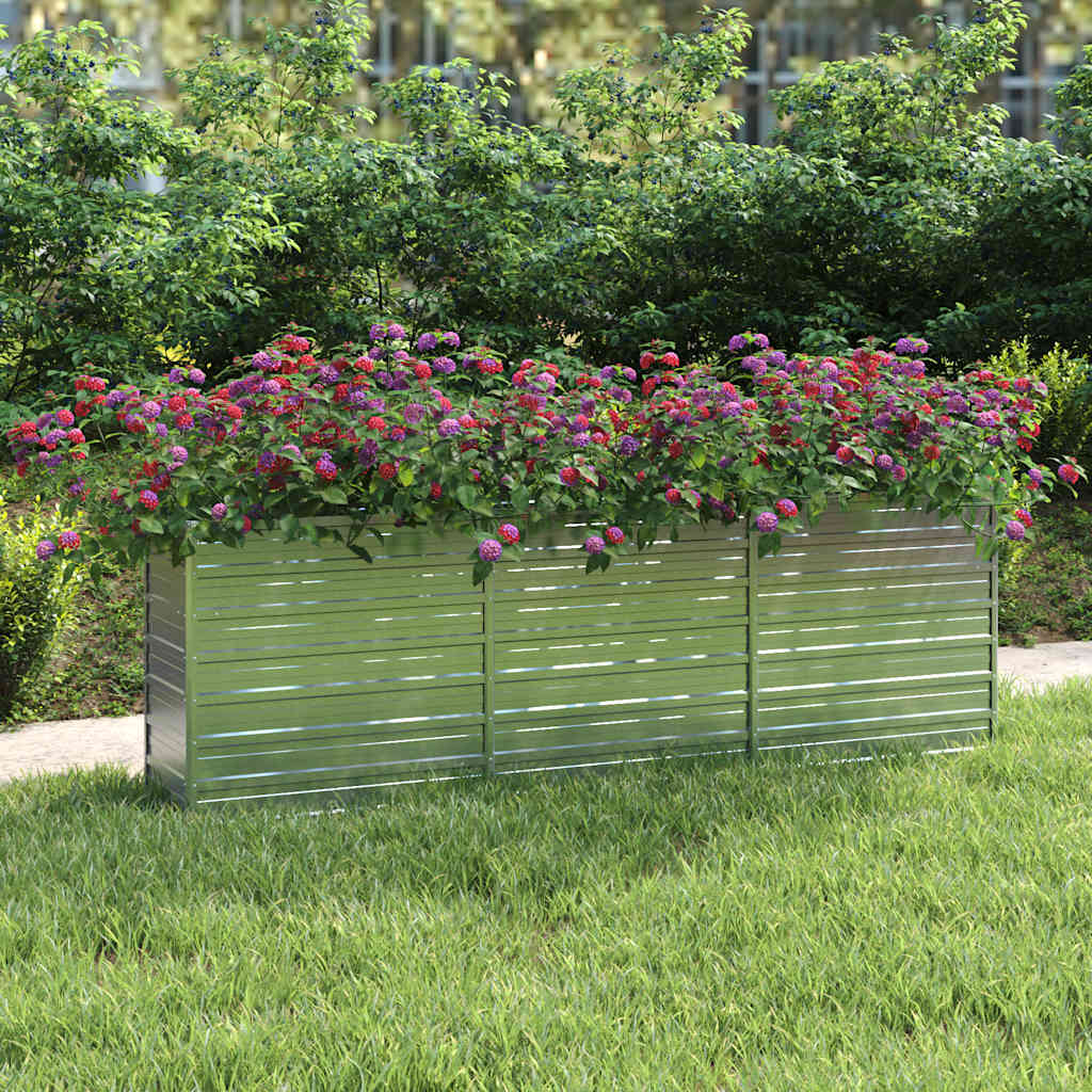 Arriate De Acero Galvanizado Plateado 240x40x77 Cm_1