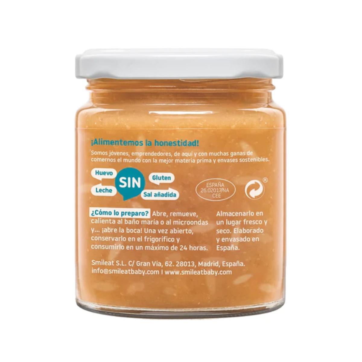 Embalagem de 3 frascos de arroz integral com salmão e ervilhas, ECO CA CHI TOS, 230g, Smileat