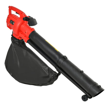 Outsunny Aspirador Soplador Y Triturador De Hojas Eléctrico 3000w Con Bolsa 45l_0