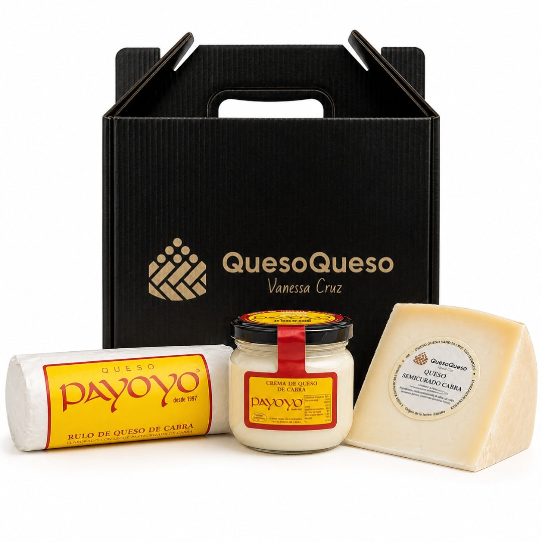Quesoqueso® Cesta Queso Gourmet Regalo De Queso Payoyo | Queso Semicurado, Queso Crema De Cabra Y Rulo De Queso De Cabra_0