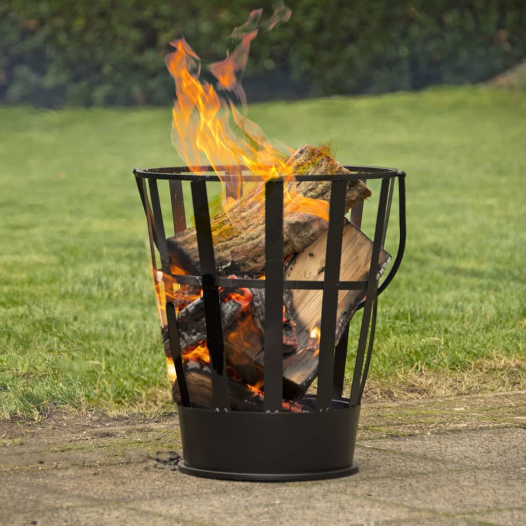 Esschert Design Cubo Para Leña De De Acero Negro_1