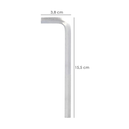 Llave Allen Larga Acero Cromo Vanadio Profesional 8,0 Mm. Llave Hexagonal, Llave Allen Taller Mecanica, Llave Allen Bricolaje