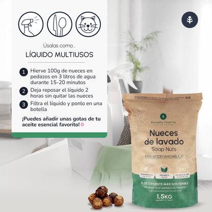 Nozes para Lavar Planeta Huerto 1,5 kg