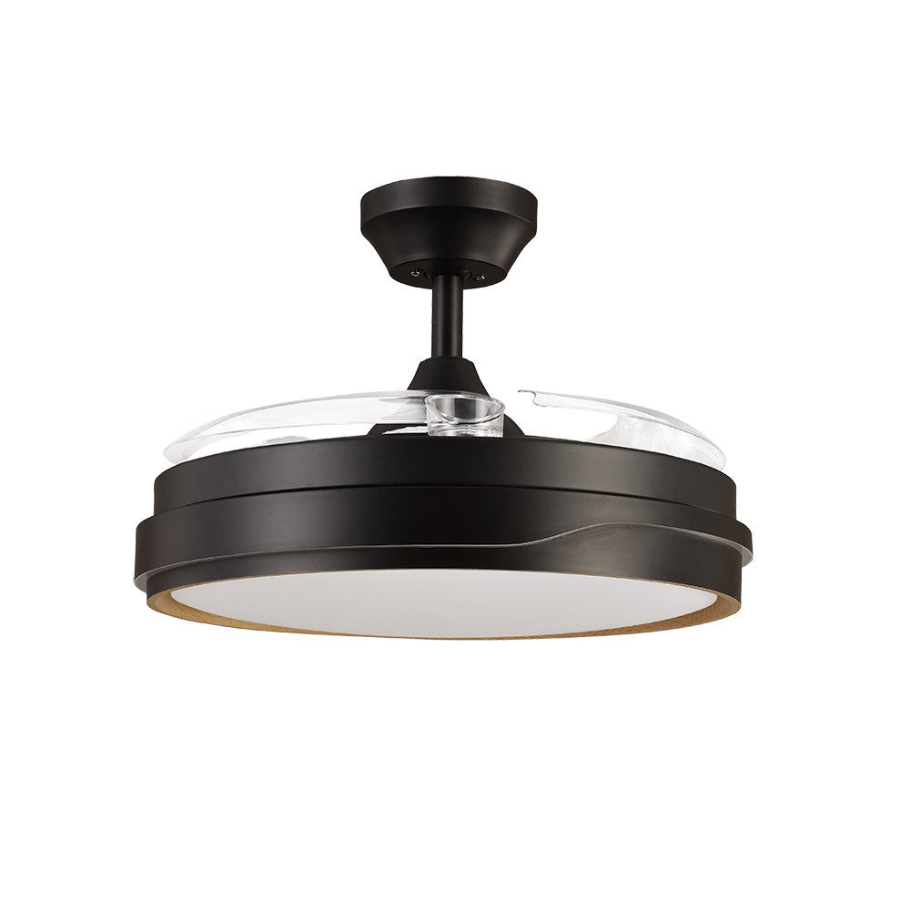 Ventilador Dc Tempano Negro/madera 72w 3aspas 107d 7200lm 6vel 3000k,4500k,6000k Remoto+temporizador+memoria_1