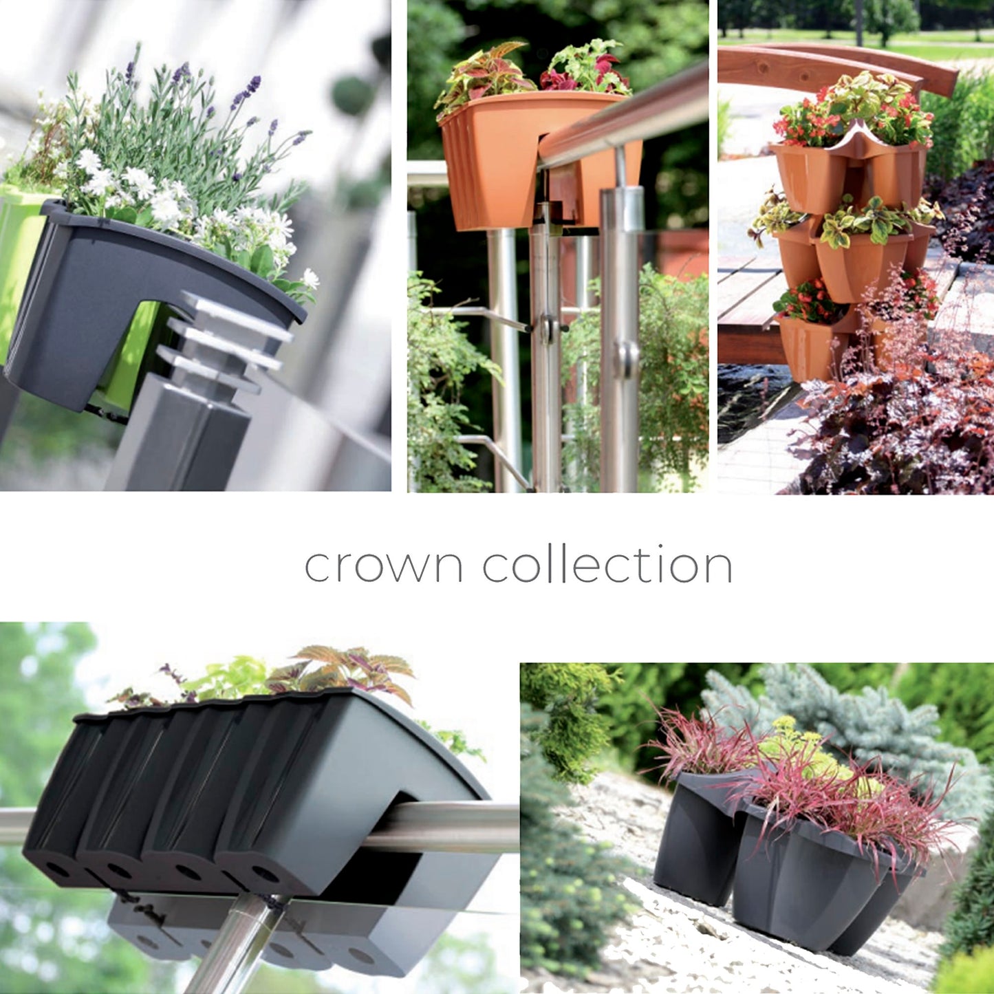 Maceta Crown 16l., Dimensiones (mm) 480x480x264, Color Antracita