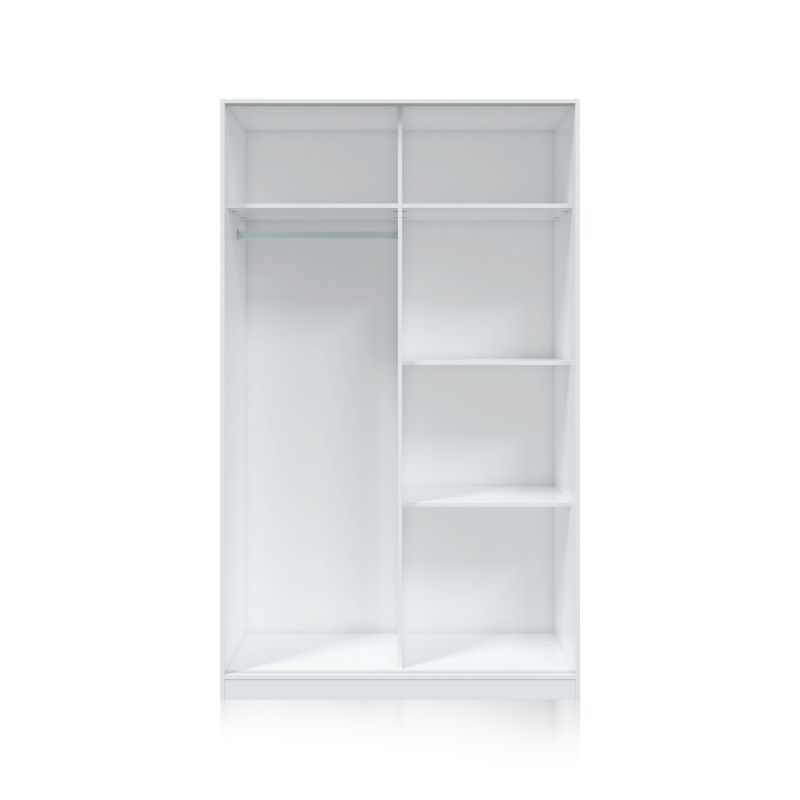 Armario 2 Puertas Correderas Estantes 120 Blanco Brillo_4