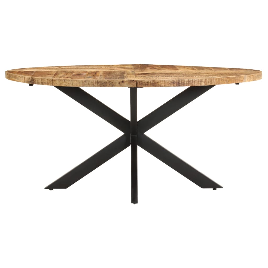 Mesa De Comedor De Madera De Mango Rugosa 160x90x75 Cm_0
