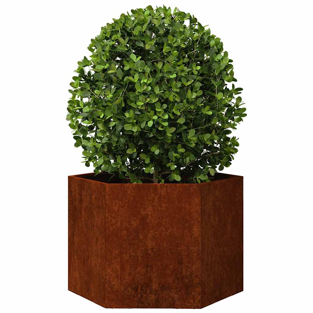 Jardinera De Acero Corten Oxidado 60x60x45 Cm_2
