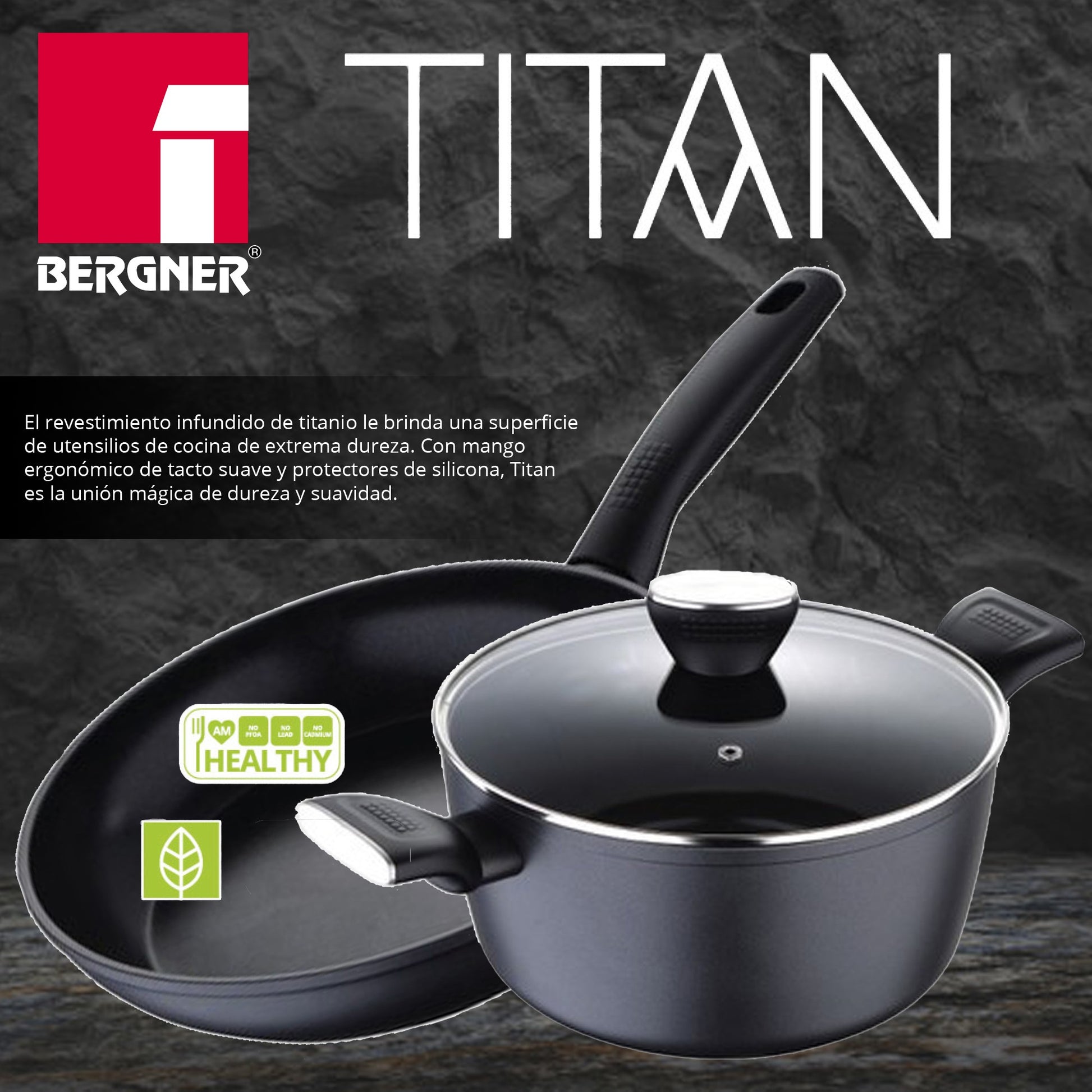 Set 6pc Batería De Cocina Aluminio, Inducción, Titan_1