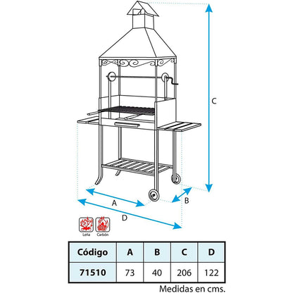 Churrasqueira completa com tabuleiros de madeira Imex El Zorro