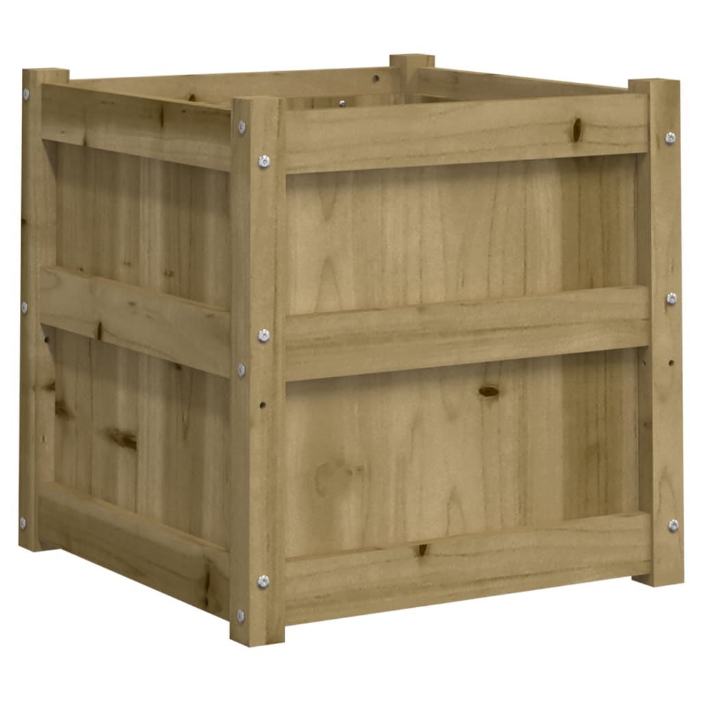 Jardinera Madera Maciza De Pino Impregnada 50x50x50 Cm_0