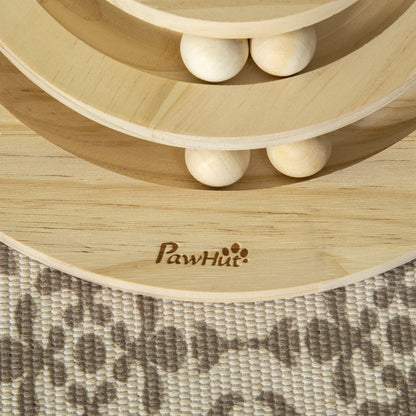 Pawhut Árbol Rascador Para Gatos De Madera 56 Cm Con Poste De Yute Y Sisal Bola_3