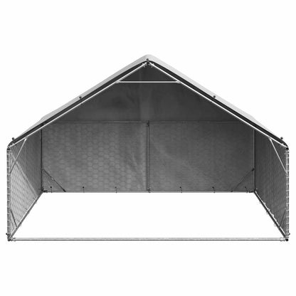 Caseta Para Perros De Exterior Con Cubierta 3x2x1,9 M De Acero Galvanizado_2