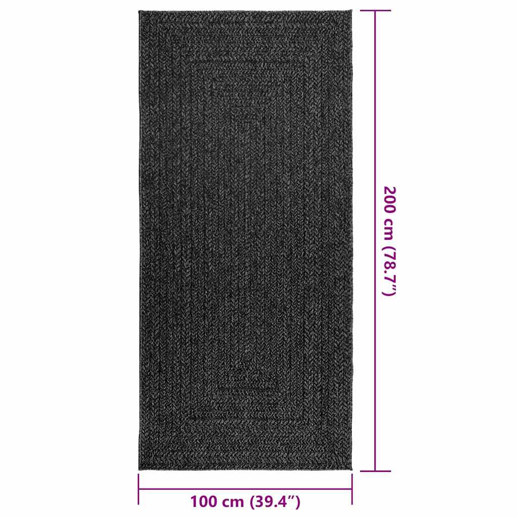 Vidaxl Alfombra Zizur Apariencia Yute Interior Exterior Antracita_2