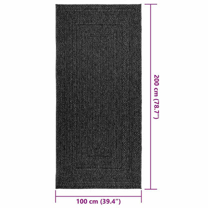 Vidaxl Alfombra Zizur Apariencia Yute Interior Exterior Antracita_2