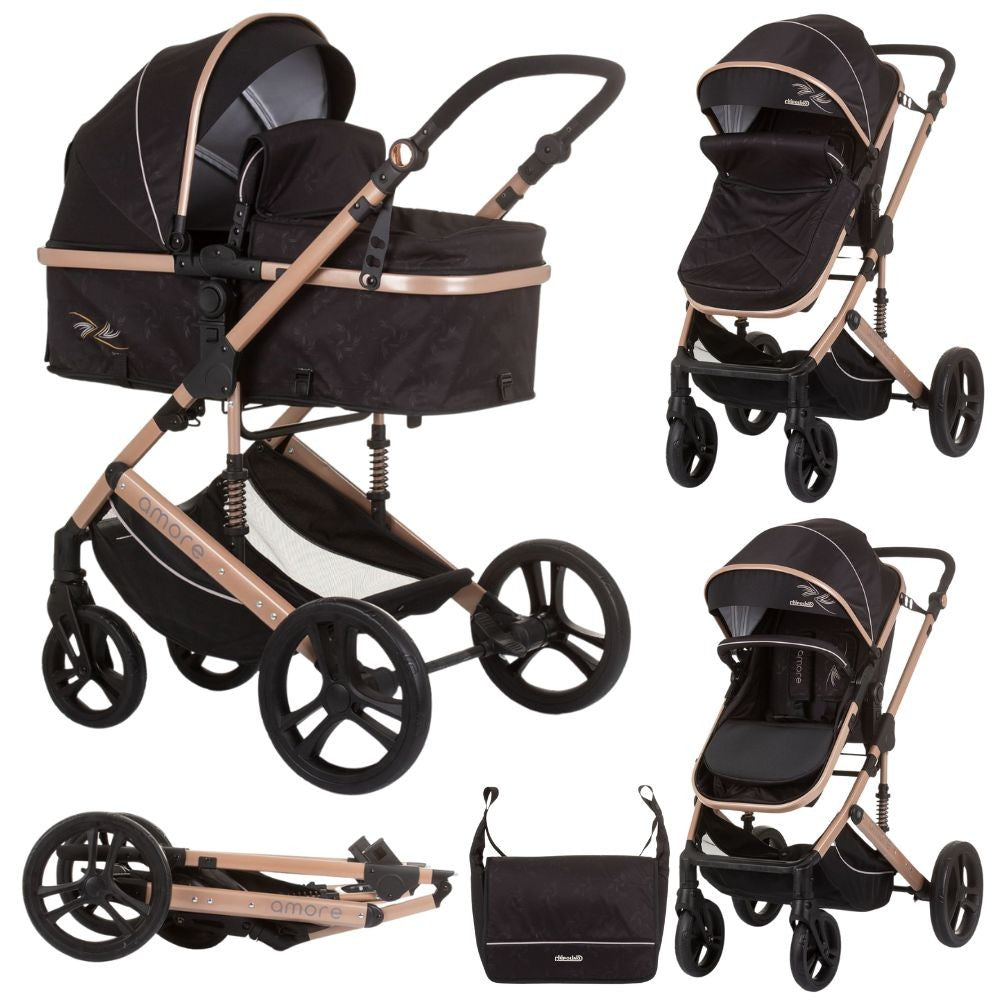 Carrito De Bebé Duo Convertible Amore Hasta 22 Kg Obsidian Gold_0