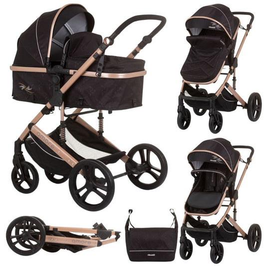 Carrito De Bebé Duo Convertible Amore Hasta 22 Kg Obsidian Gold_0