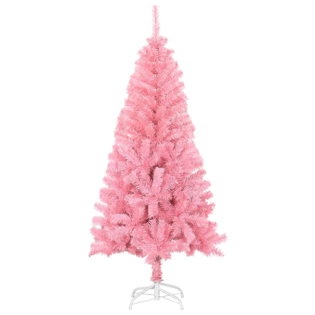 Vidaxl Árbol De Navidad Artificial Con Soporte Pvc Rosa 120 Cm_1