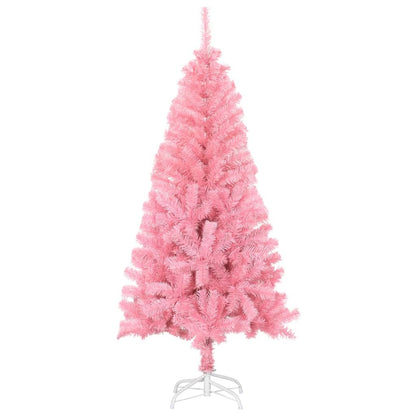 Vidaxl Árbol De Navidad Artificial Con Soporte Pvc Rosa 120 Cm_1