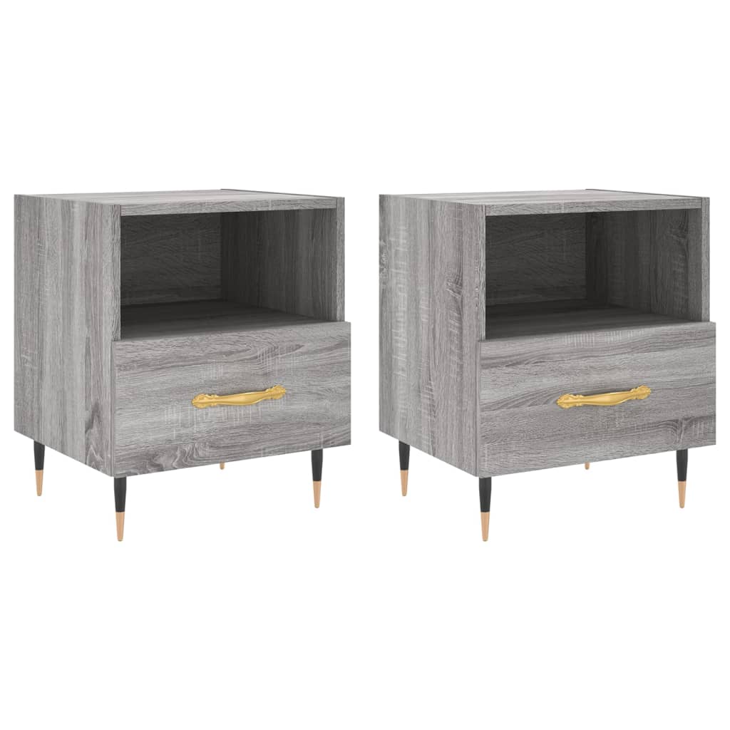 Mesitas Noche 2 Uds Madera Ingeniería Gris Sonoma 40x35x47,5 Cm_0