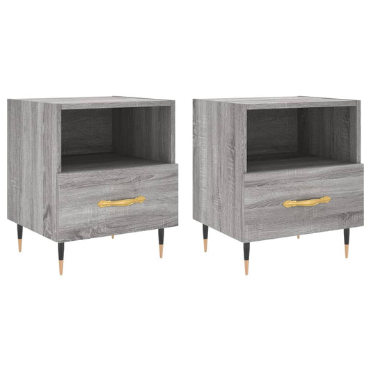 Mesitas Noche 2 Uds Madera Ingeniería Gris Sonoma 40x35x47,5 Cm_0