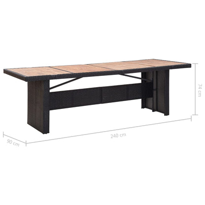 Vidaxl Set Comedor De Jardín 11 Pzas Ratán Sintético Y Madera Negro_2