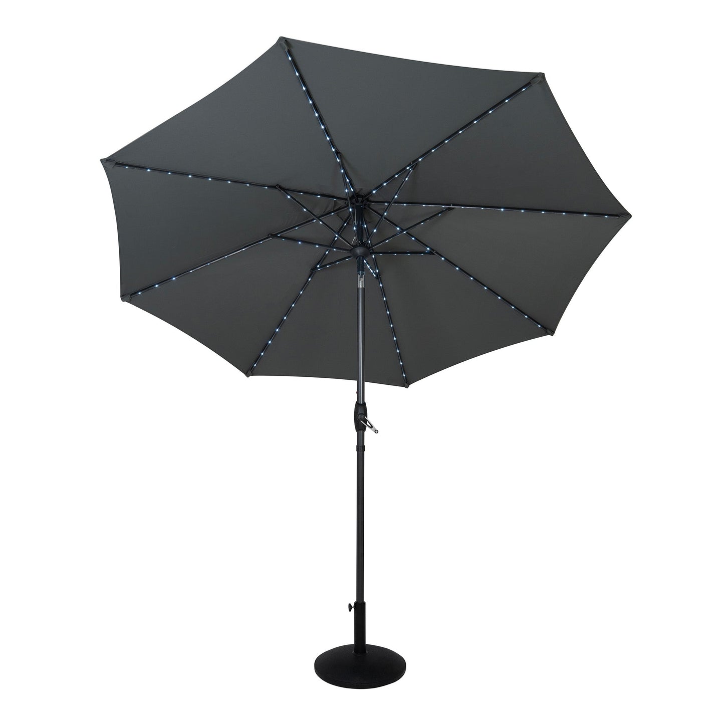 Parasol Led Inclinable 2,7 M Con Base – Gris_0