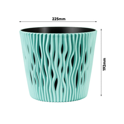 Maceta Redonda De Plastico Sandy Round En Color Mocca 22,5 (largo) X 22,5 (ancho) X 19,2 (alto) Cm