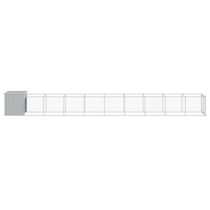 Caseta Perro Corral Acero Galvanizado Gris Claro 110x1017x110cm_3