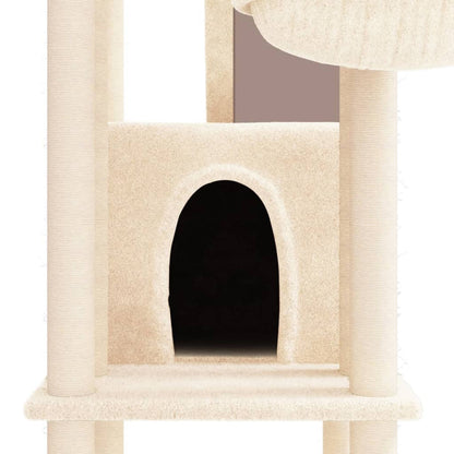 Vidaxl Rascador Para Gatos Con Postes De Sisal Color Crema 201 Cm_5