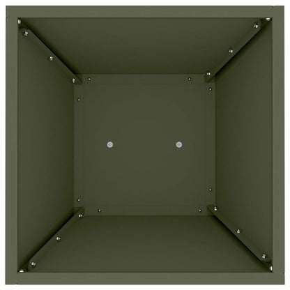Maceta Pilar Verde Oliva 35 X 35 X 73 Cm Acero Laminado En Frío_5