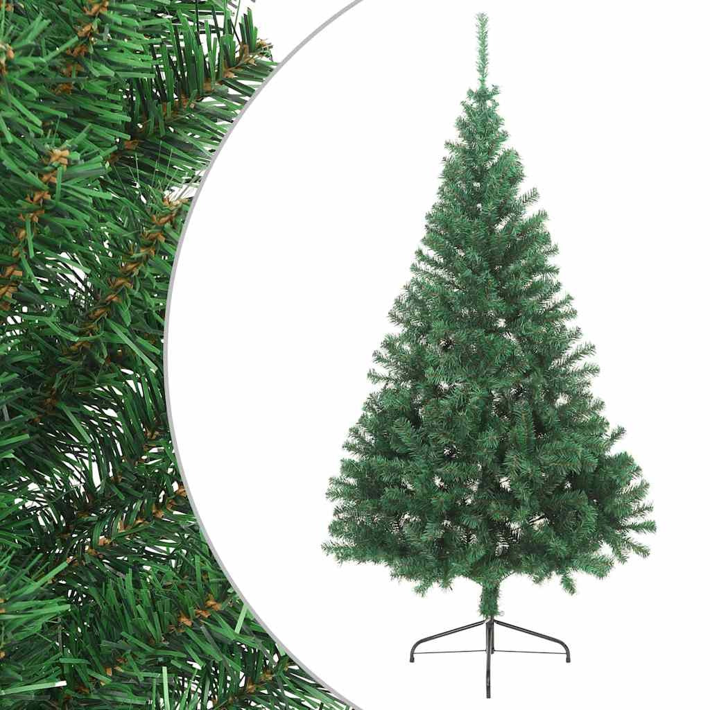 Vidaxl Medio Árbol De Navidad Artificial Con Soporte Pvc Verde 210 Cm_0